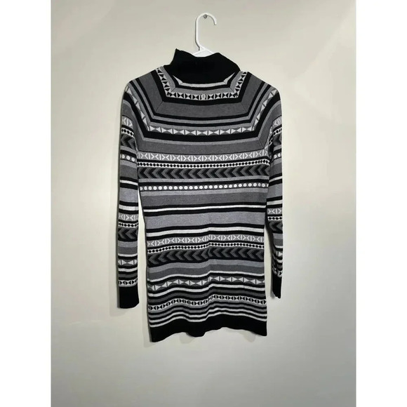 Krimson Klover Striped‎ Nordic Wool Blend Zipper Neck Sweater - Picture 6 of 11